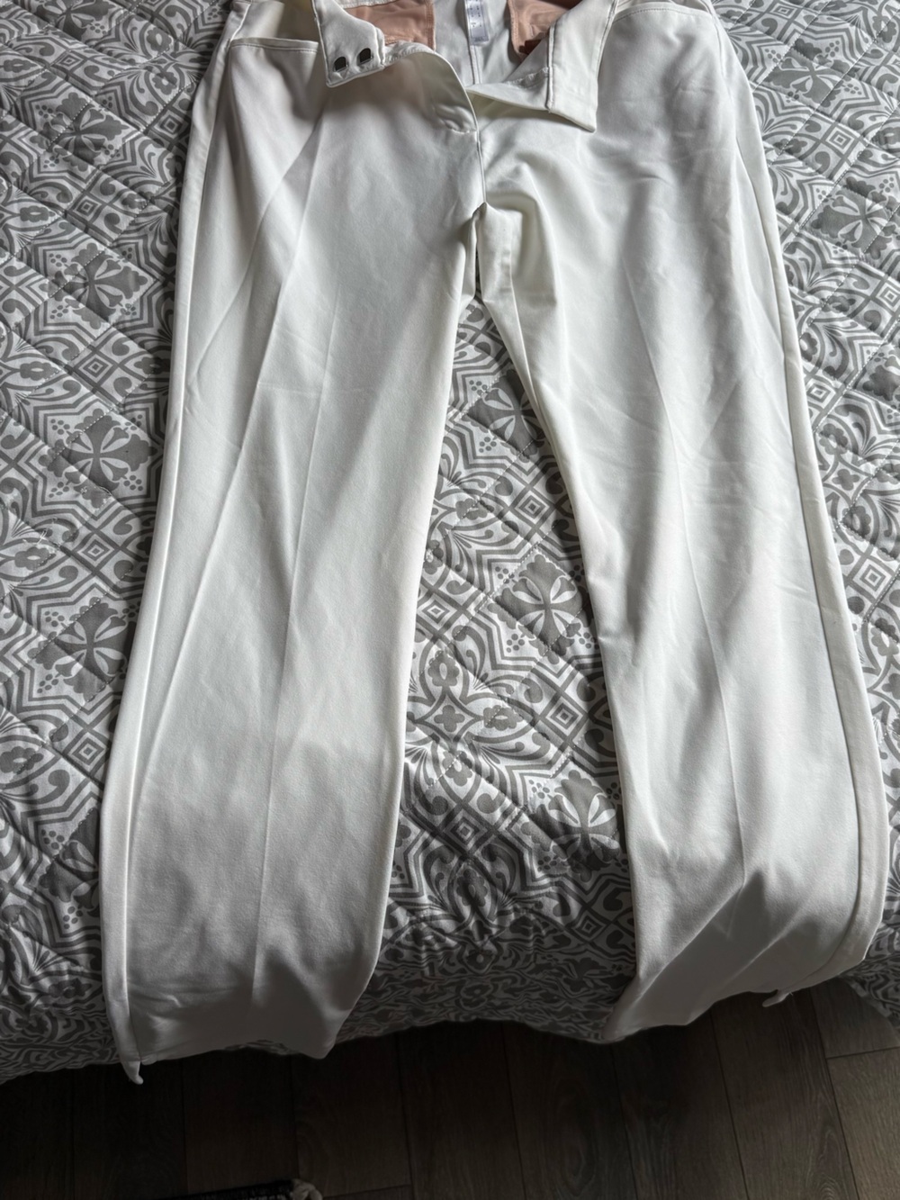 Adidas White Stretch Fitted pants - Classic Solid White